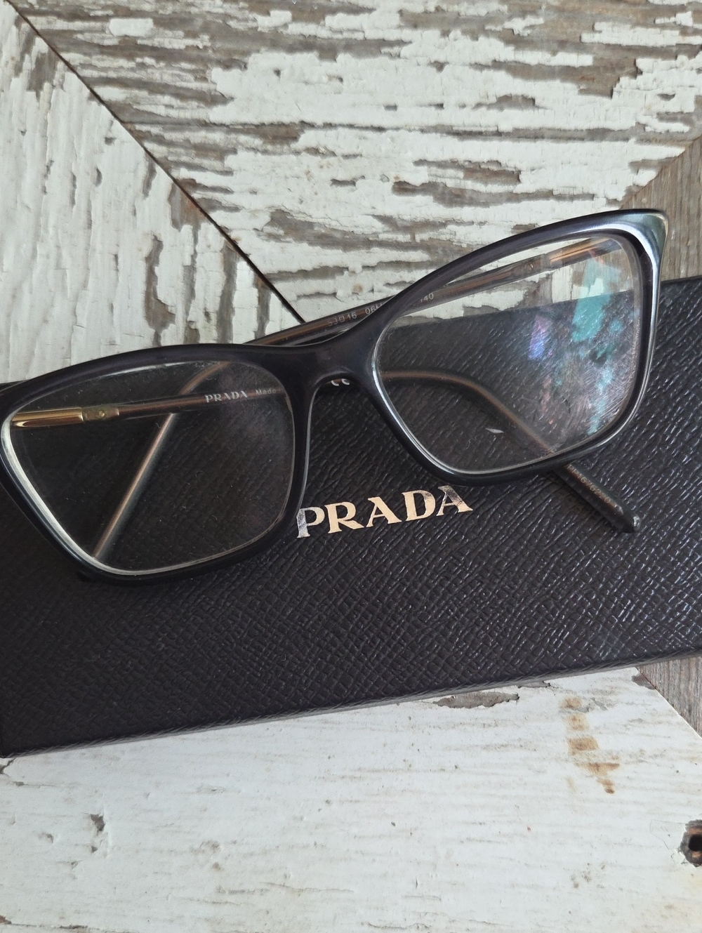 Prada Black Women's Rectangular Optical Glasses